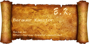 Berauer Kasztor névjegykártya